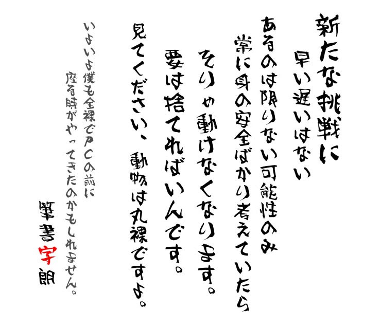 髭筆シリーズ 字朗書体-誠- | 和文・欧文・デザイン書体の