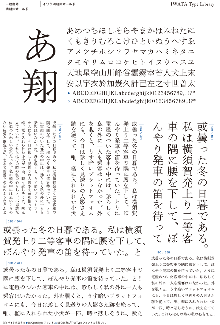 イワタ明朝体オールド 和文 欧文 デザイン書体のダウンロード販売 フォントファクトリー
