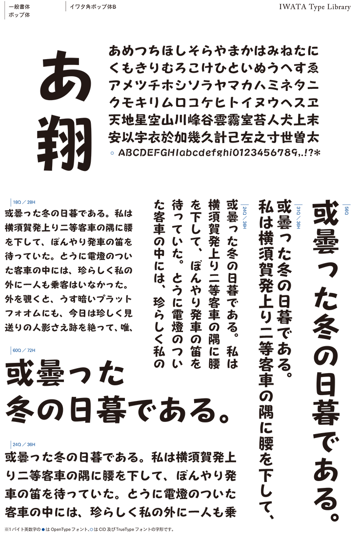イワタポップ 4書体パックTrueType版 | 和文・欧文・デザイン