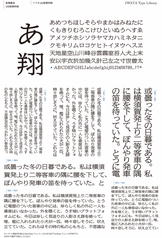 くらしを楽しむアイテム イワタ 651T イワタ書体ライブラリーTrueType イワタUD新聞明朝