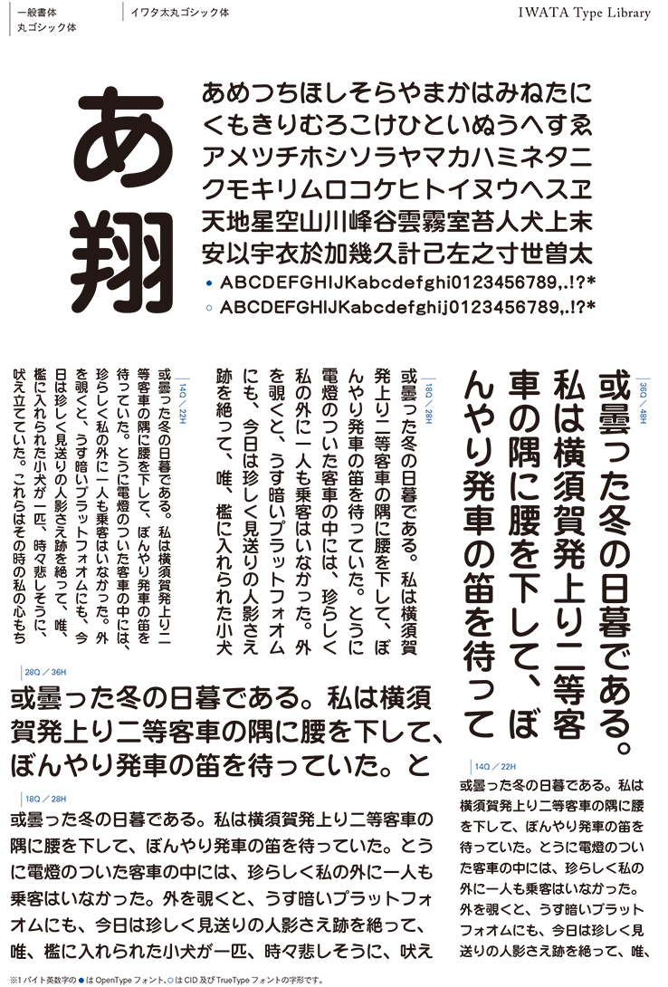 イワタ太丸ゴシック体Pro | 和文・欧文・デザイン書体の